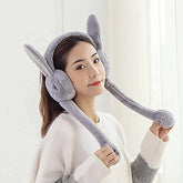 Very Soft Bunny Ear Muffs Moving Ears - Any 1 Random colour